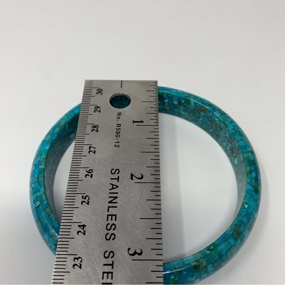 Classic Blue Green Speckled Bangle - Picture 5 of 6